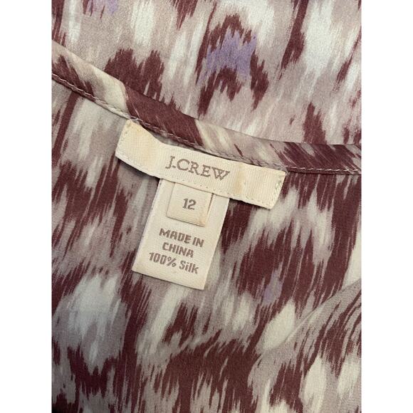 12 J.Crew Lavender Watercolor Evie Silk Tank Sleeveless Style#19697 Women's - Picture 7 of 7